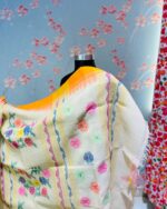 Floral Yellow and Orange Monipuri Saree